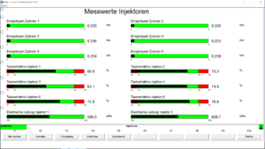 BMW INPA injectors flowrate menu