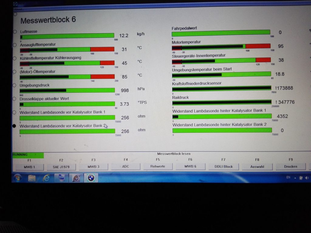 BMW INPA Nernst resistance check